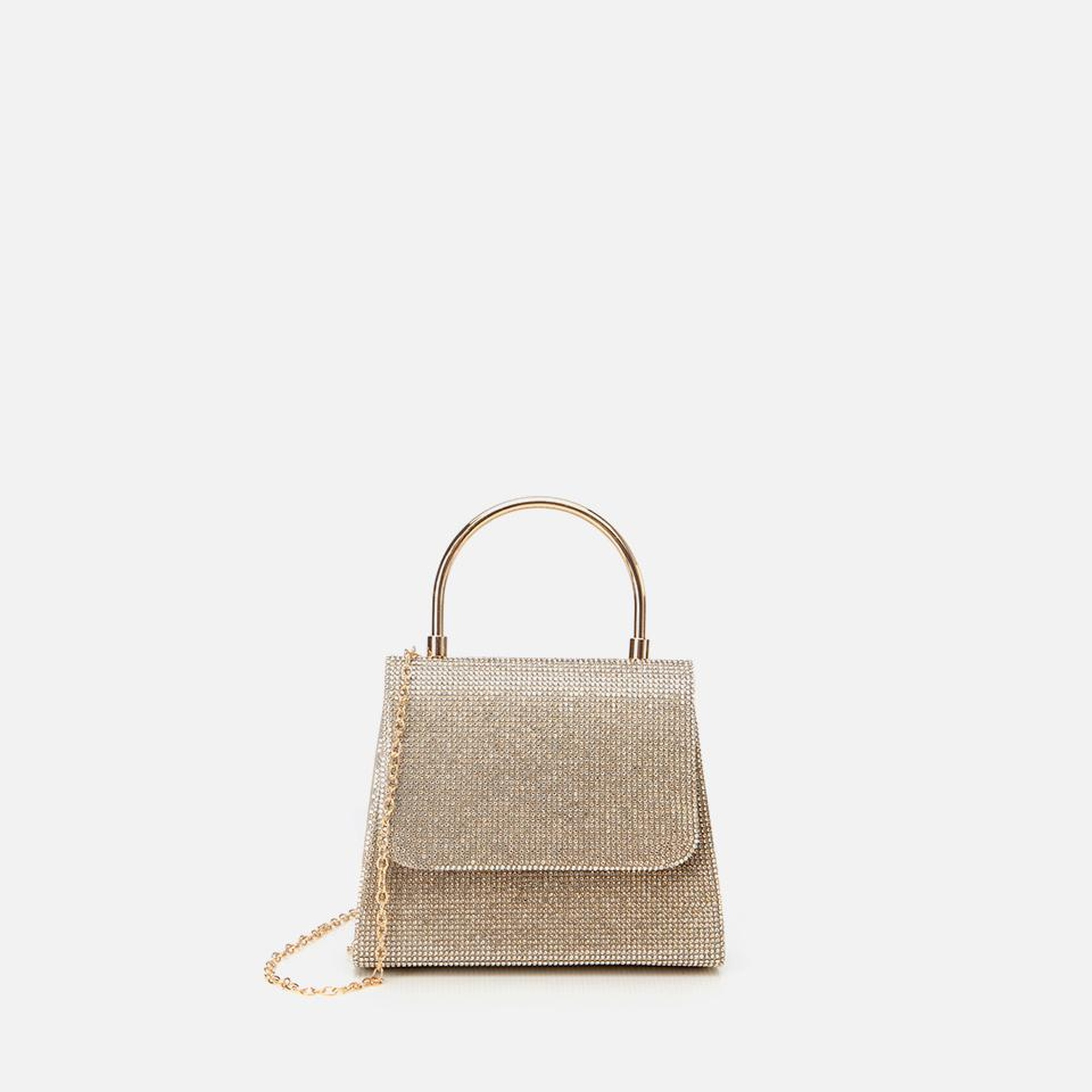 Kadın Gold Taşlı Mini Çanta