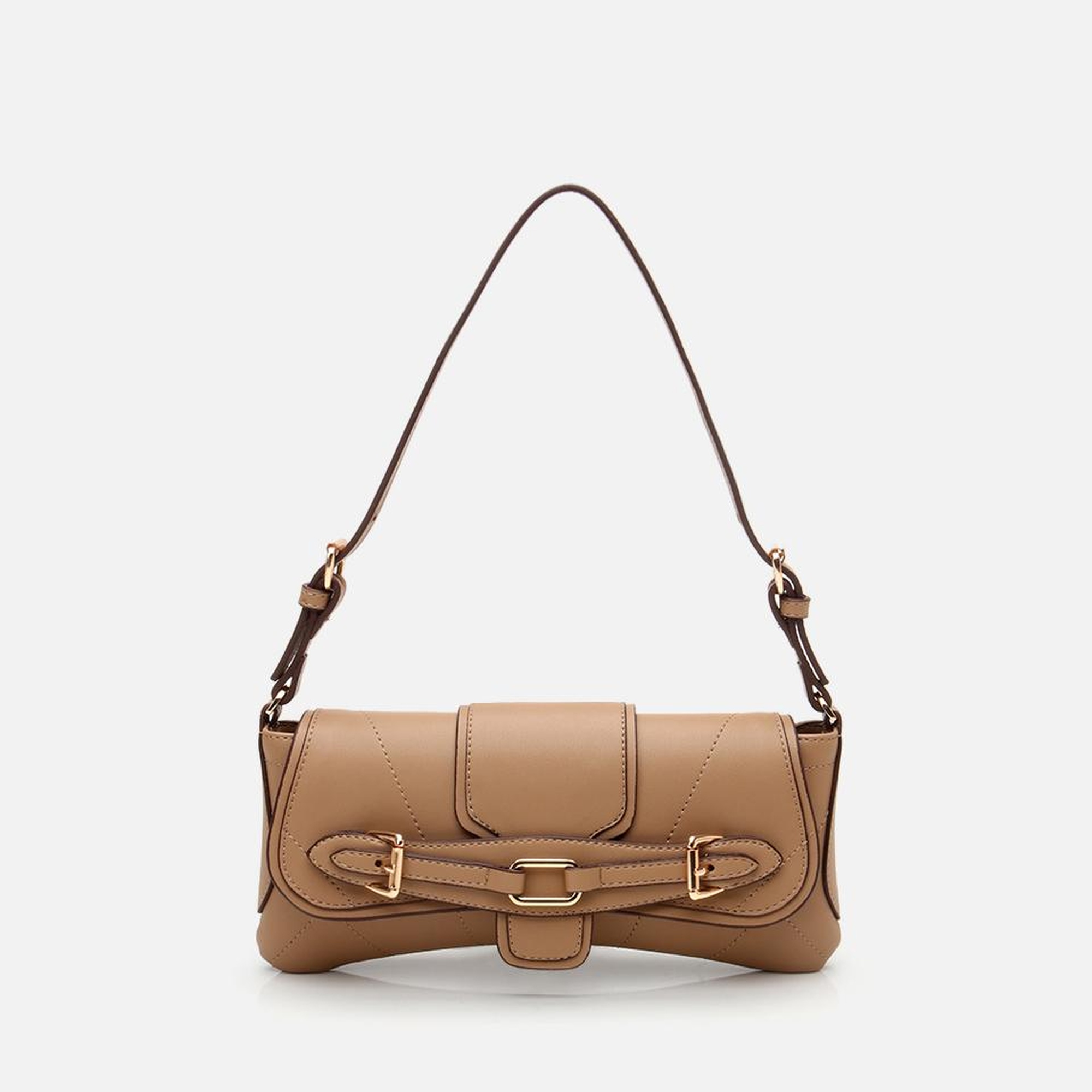 Kadın Vizon Toka Detaylı Asimetrik Çapraz Askılı Çanta