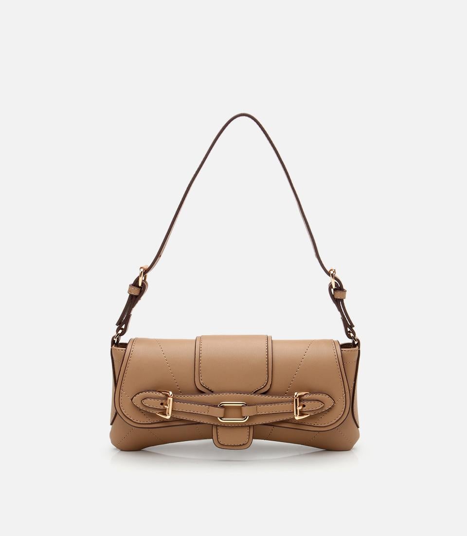  Kadın Vizon Toka Detaylı Asimetrik Çapraz Askılı Çanta