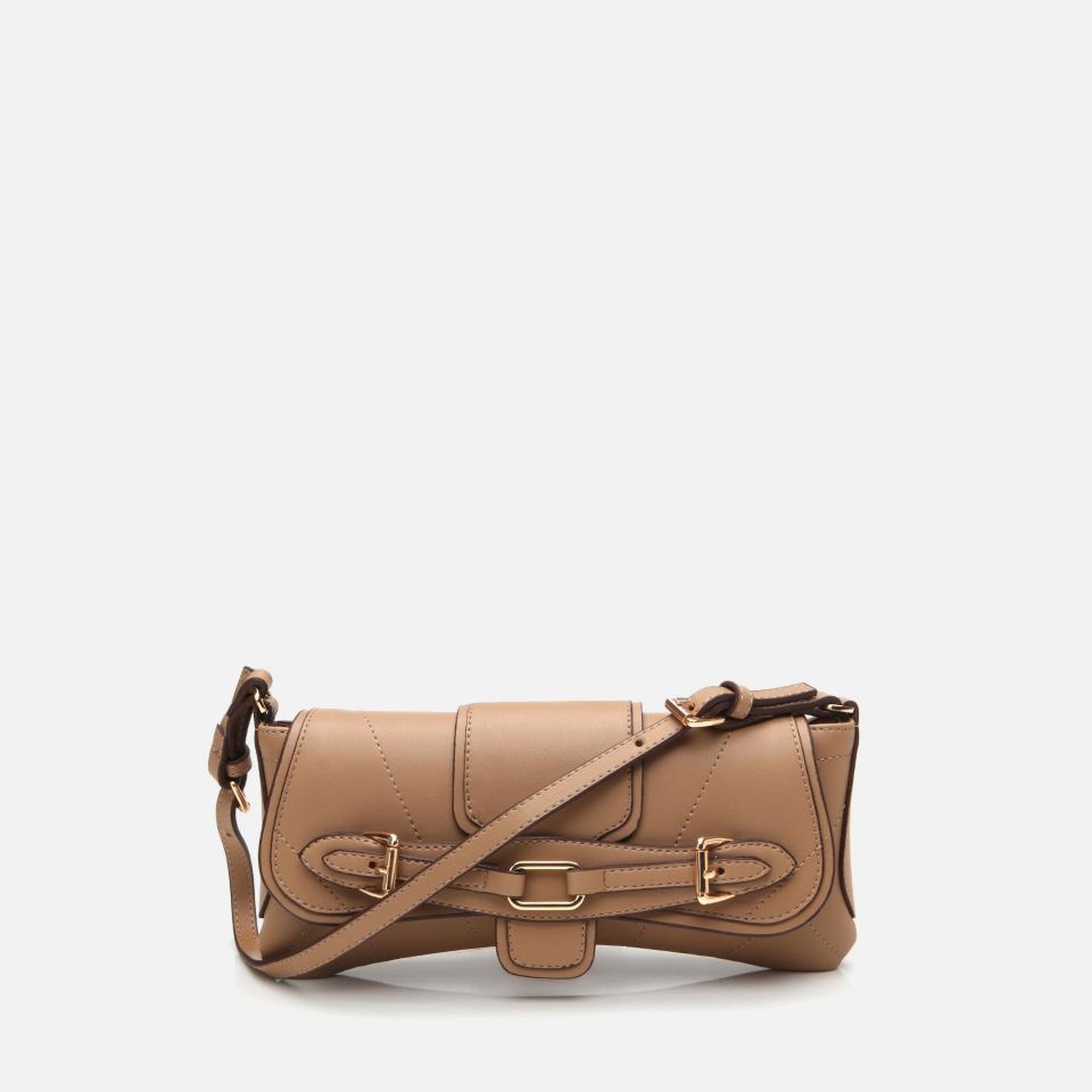 Kadın Vizon Toka Detaylı Asimetrik Çapraz Askılı Çanta