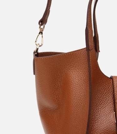  Kadın Deri Taba Kilit Detaylı Tote Çanta