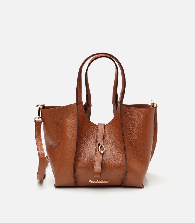  Kadın Deri Taba Kilit Detaylı Tote Çanta