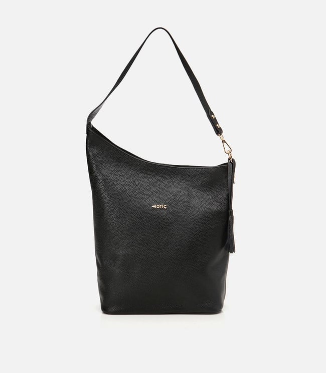  Kadın Deri Siyah Asimetrik Yumuşak Dokulu Omuz Çantası