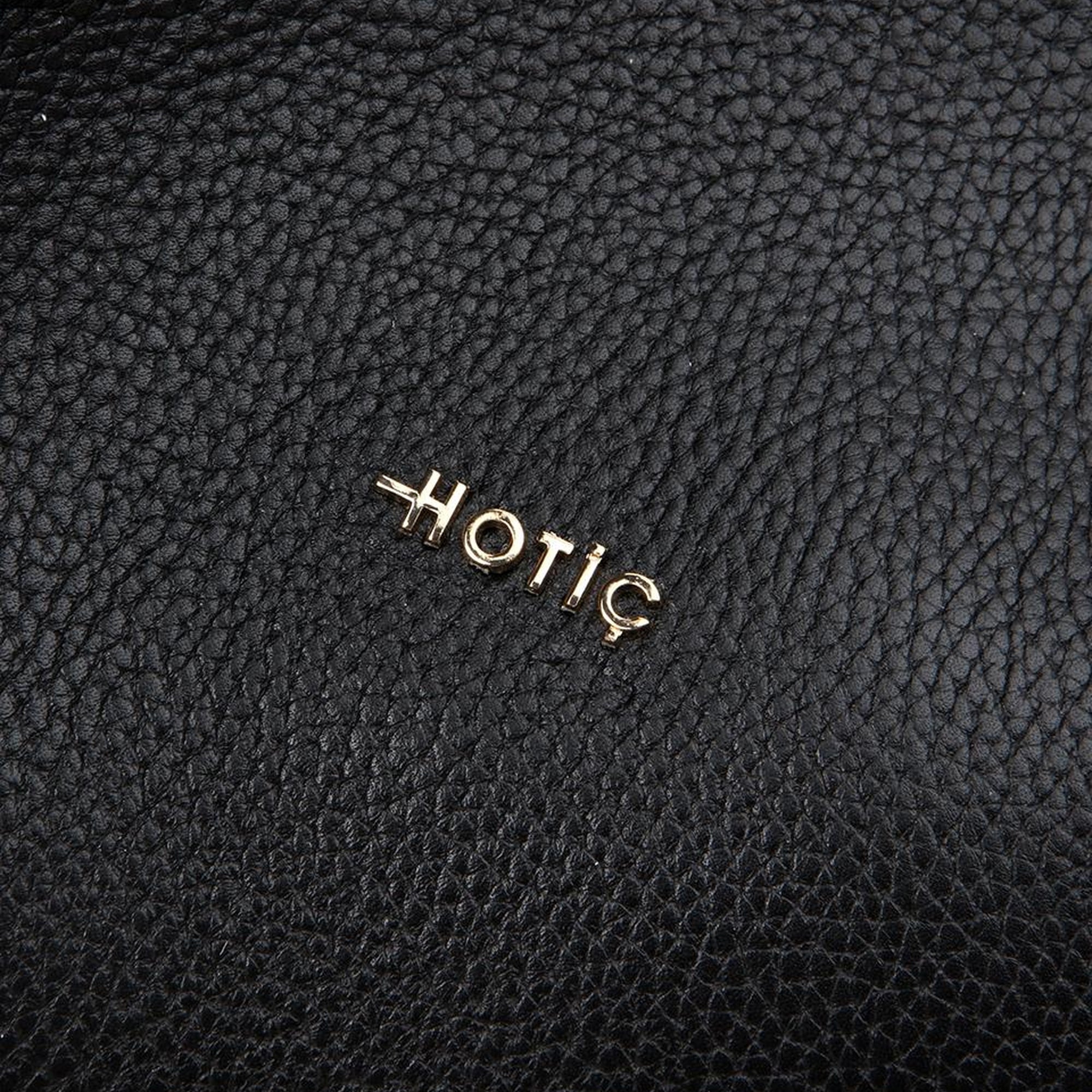 Kadın Deri Siyah Zımba Detaylı Tote Çanta