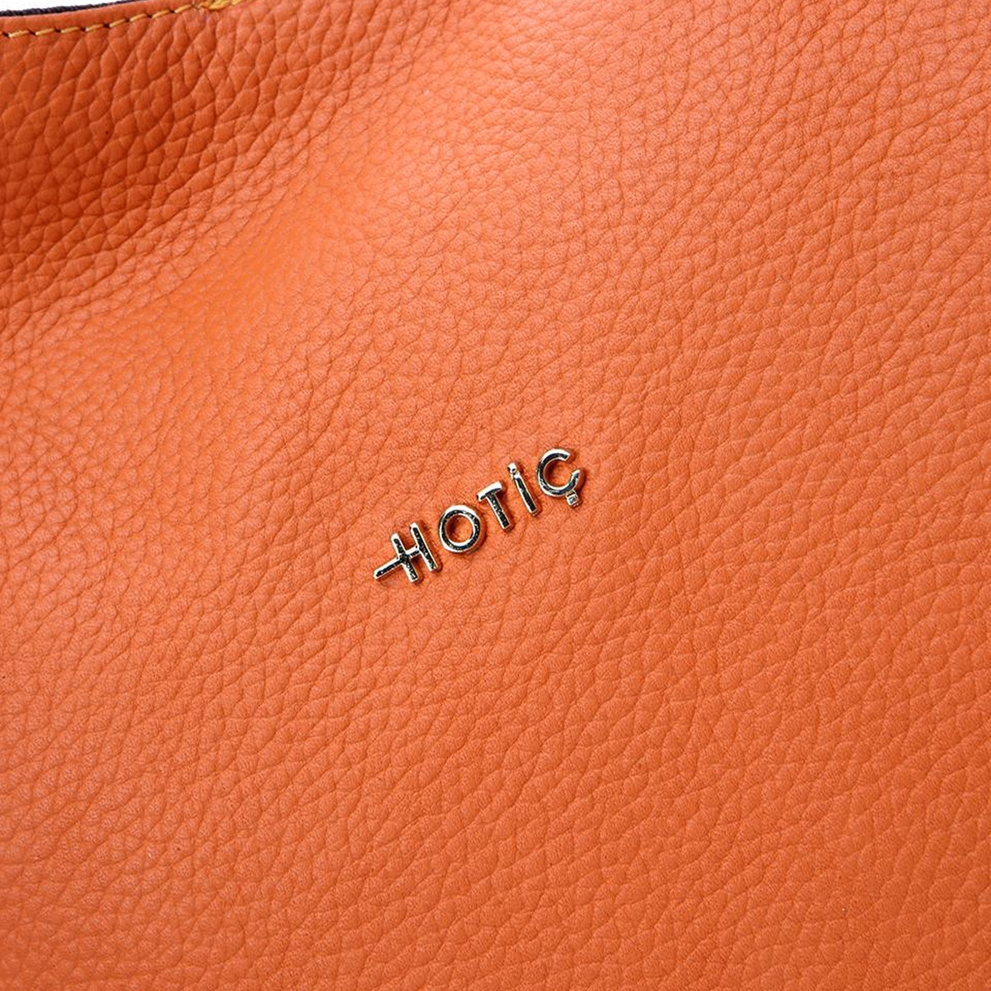 Kadın Deri Turuncu Asimetrik Yumuşak Dokulu Omuz Çantası