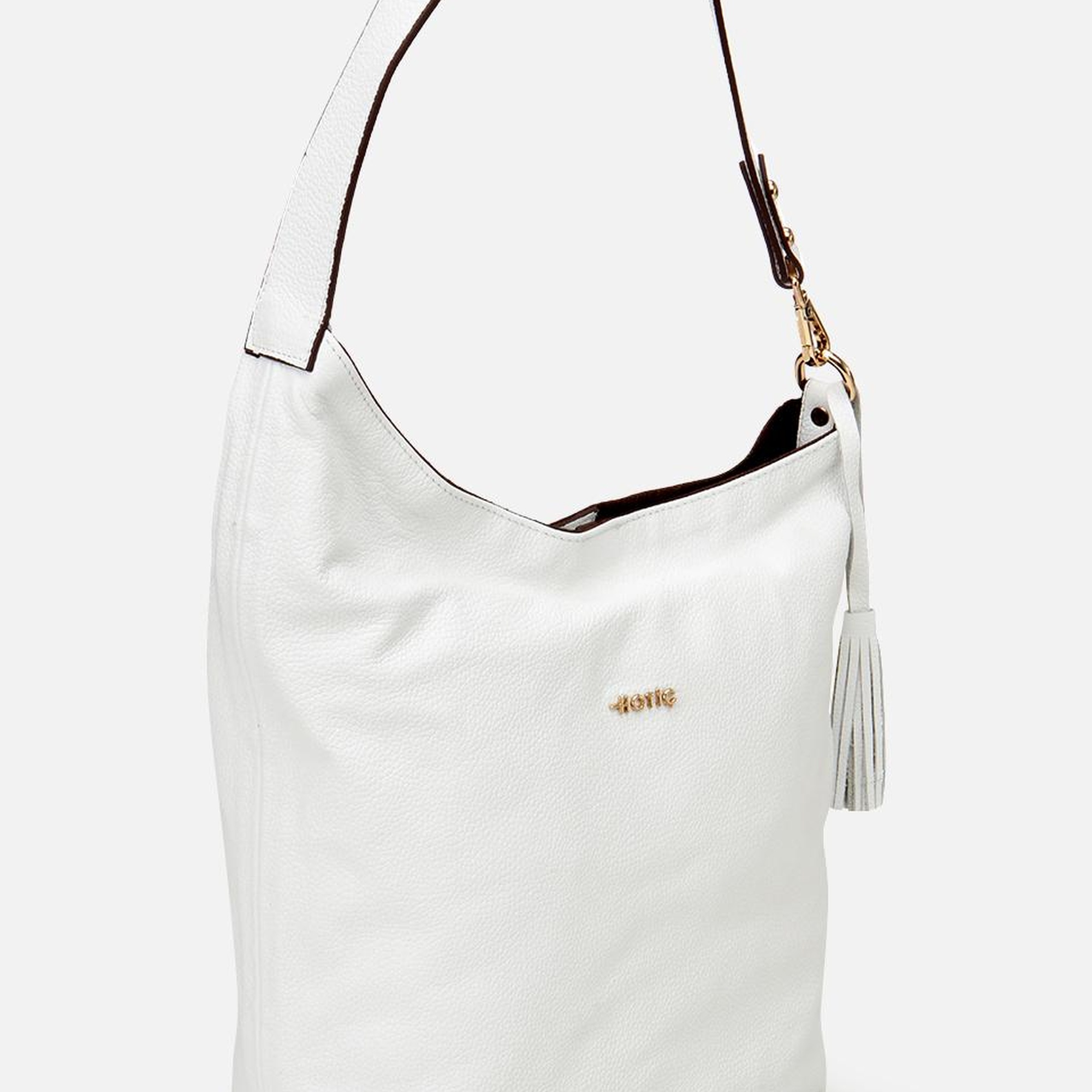 Kadın Deri Beyaz Asimetrik Yumuşak Dokulu Omuz Çantası