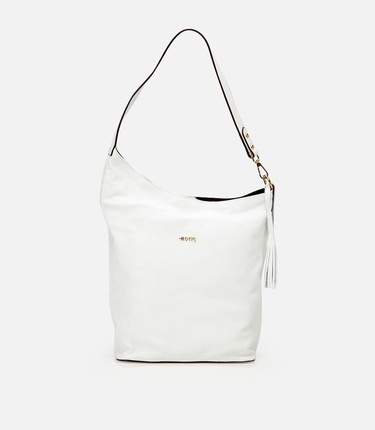  Kadın Deri Beyaz Asimetrik Yumuşak Dokulu Omuz Çantası