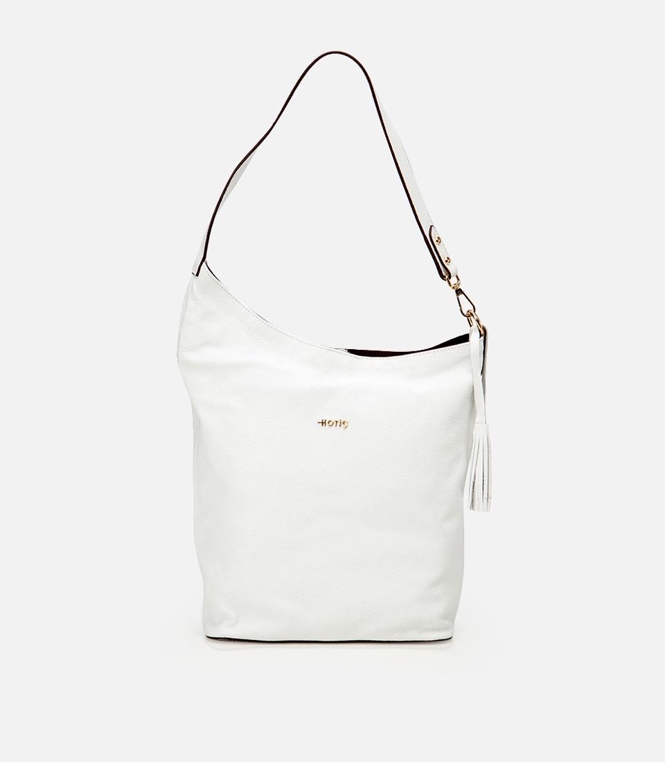  Kadın Deri Beyaz Asimetrik Yumuşak Dokulu Omuz Çantası