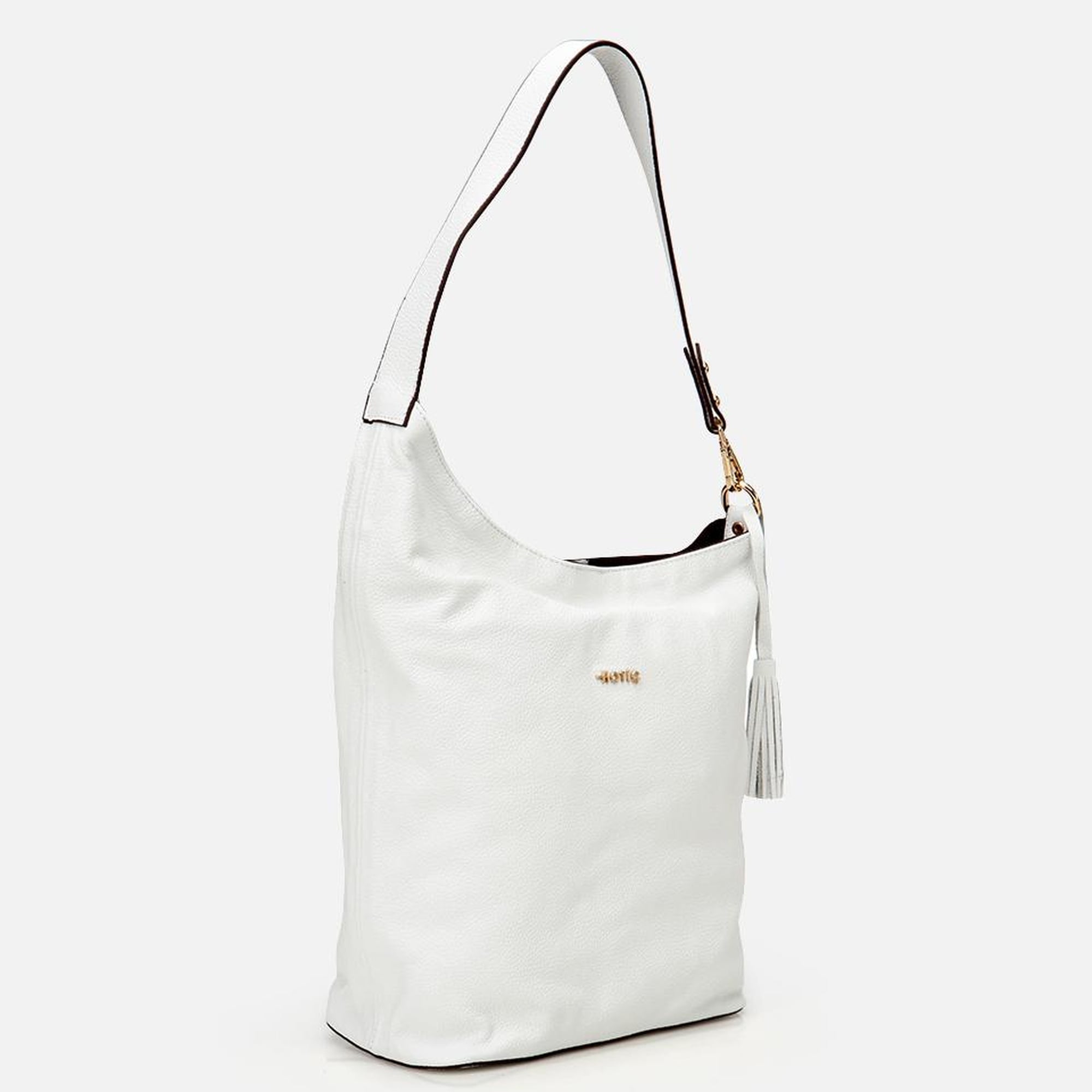 Kadın Deri Beyaz Asimetrik Yumuşak Dokulu Omuz Çantası