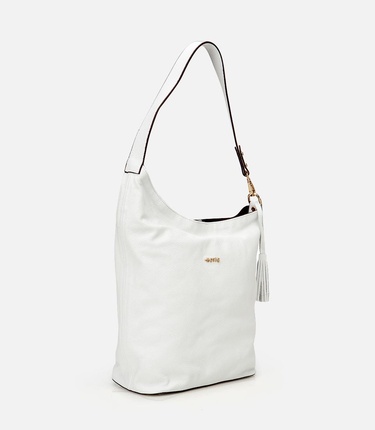  Kadın Deri Beyaz Asimetrik Yumuşak Dokulu Omuz Çantası