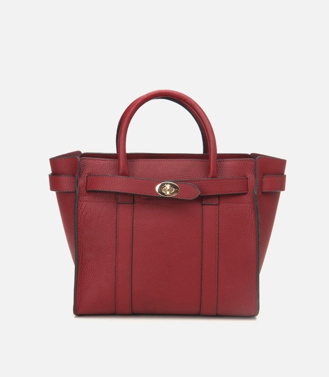  Kadın Deri Bordo Kilit Detaylı Omuz Çantası