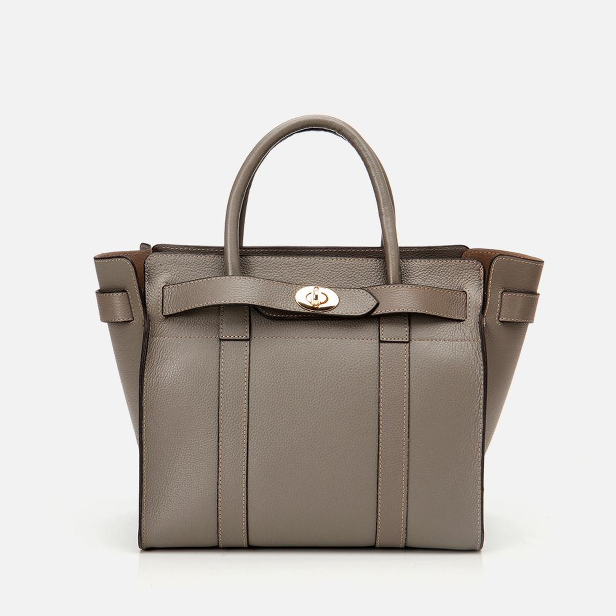 Kadın Deri Vizon Kilit Detaylı Omuz Çantası