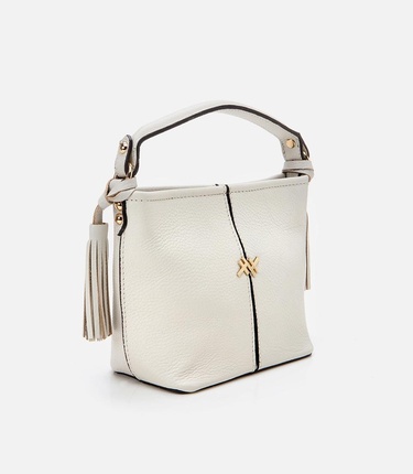  Kadın Deri Ekru Mini (Çapraz) Çanta