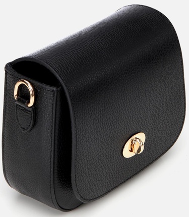  Kadın Deri Siyah Kilit Detaylı Mini Çanta