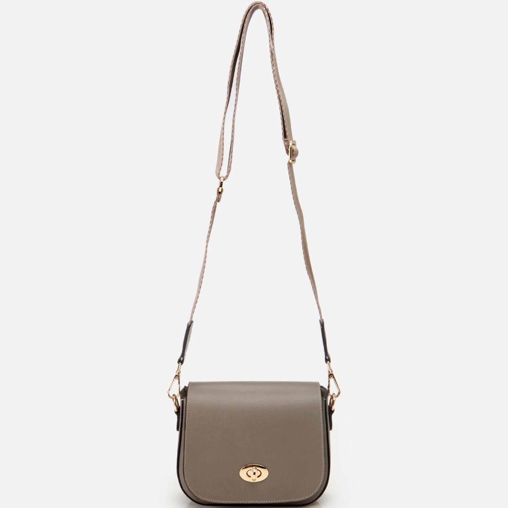 Kadın Deri Vizon Kilit Detaylı Mini Çanta