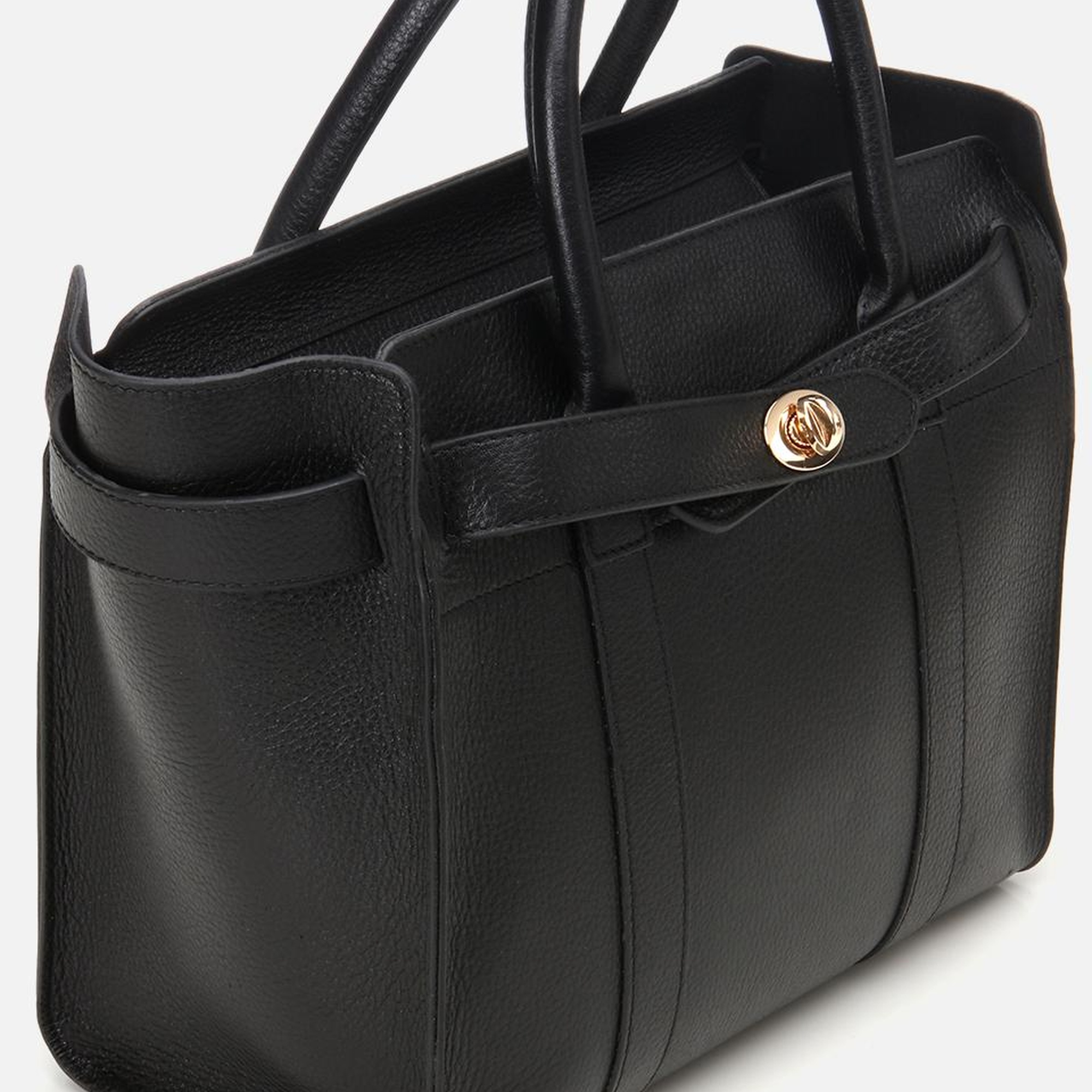 Kadın Deri Siyah Kilit Detaylı Omuz Çantası