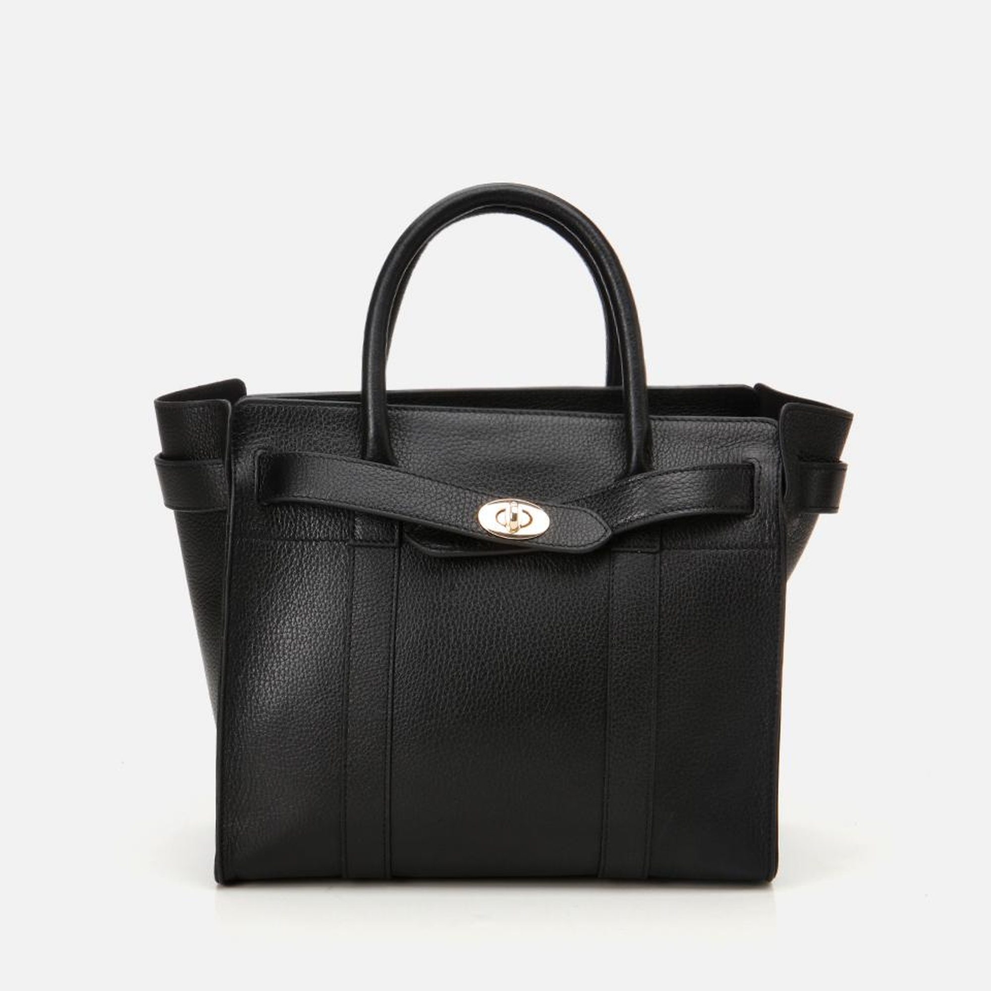 Kadın Deri Siyah Kilit Detaylı Omuz Çantası