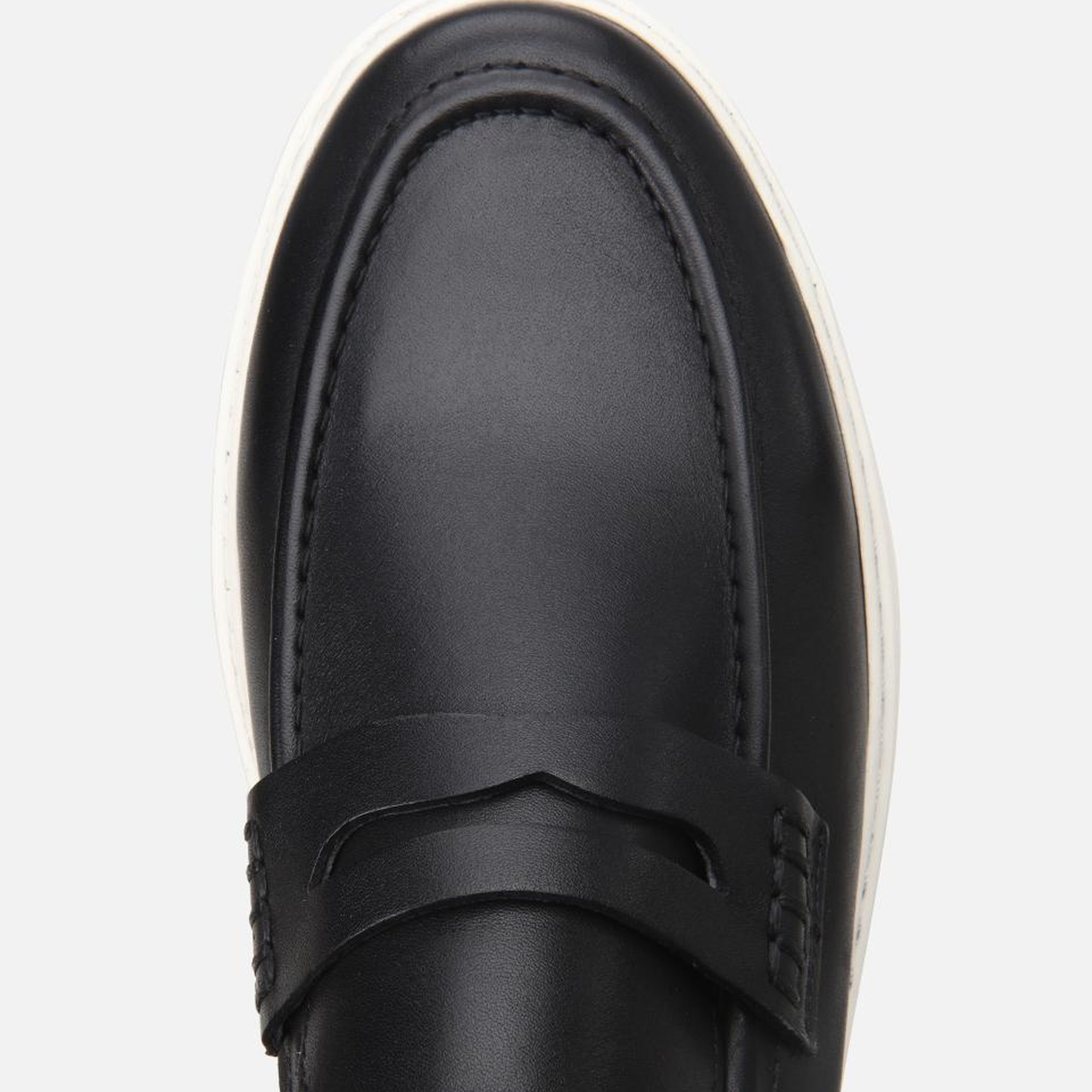 Erkek Deri Siyah Topuk Detaylı Şık Günlük Loafer