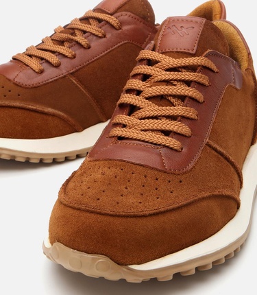  Erkek Süet Deri Taba Ultra Hafif Tabanlı Spor Ayakkabı