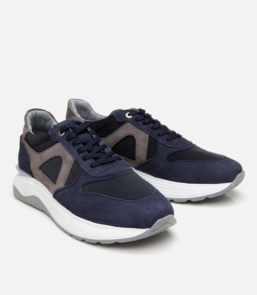  Erkek Süet Deri Lacivert Hafif Tabanlı Spor Ayakkabı