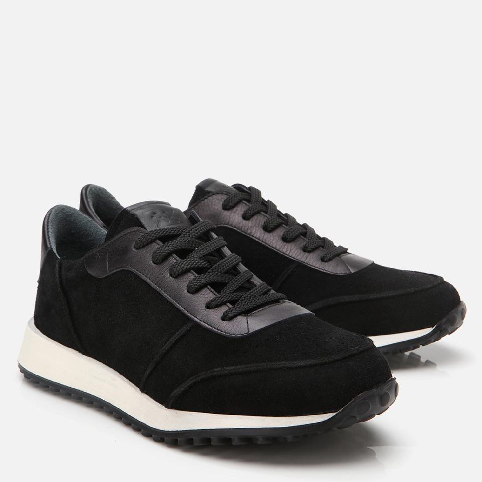 Erkek Süet Deri Siyah Ultra Hafif Tabanlı Spor Ayakkabı