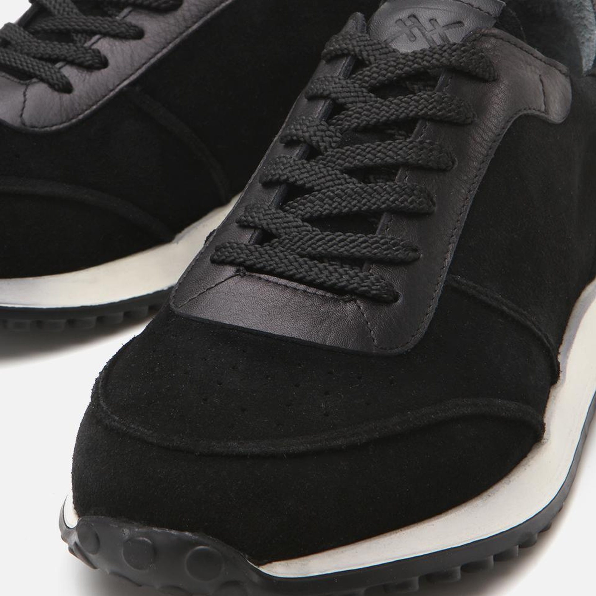 Erkek Süet Deri Siyah Ultra Hafif Tabanlı Spor Ayakkabı