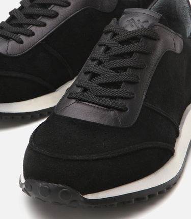  Erkek Süet Deri Siyah Ultra Hafif Tabanlı Spor Ayakkabı