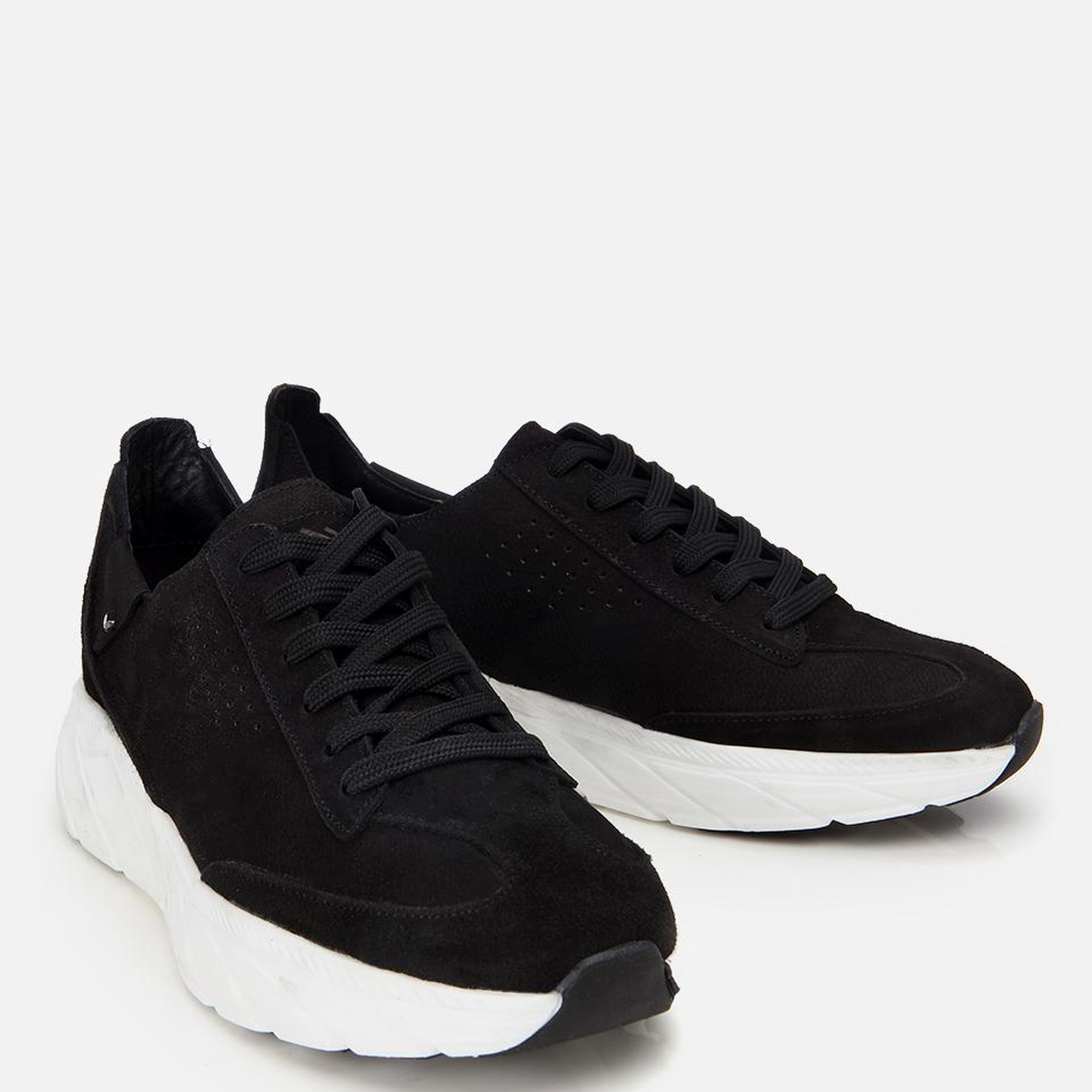 Erkek Nubuk Deri Siyah Ultra Hafif Tabanlı Spor Ayakkabı