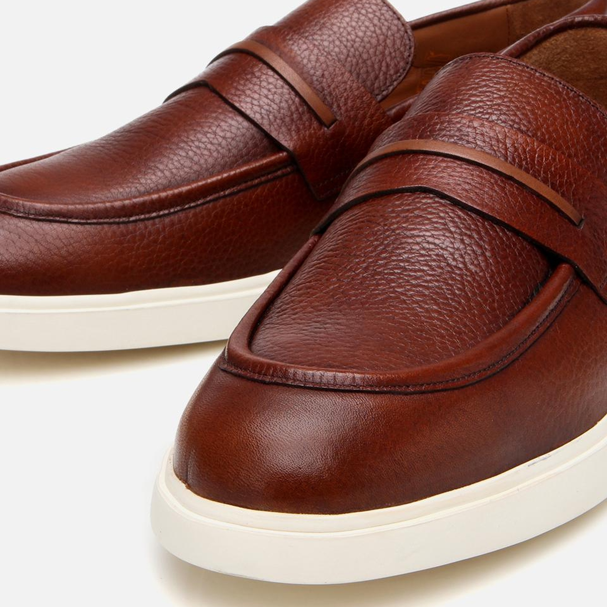 Erkek Deri Taba Ultra Hafif Tabanlı Klasik Loafer