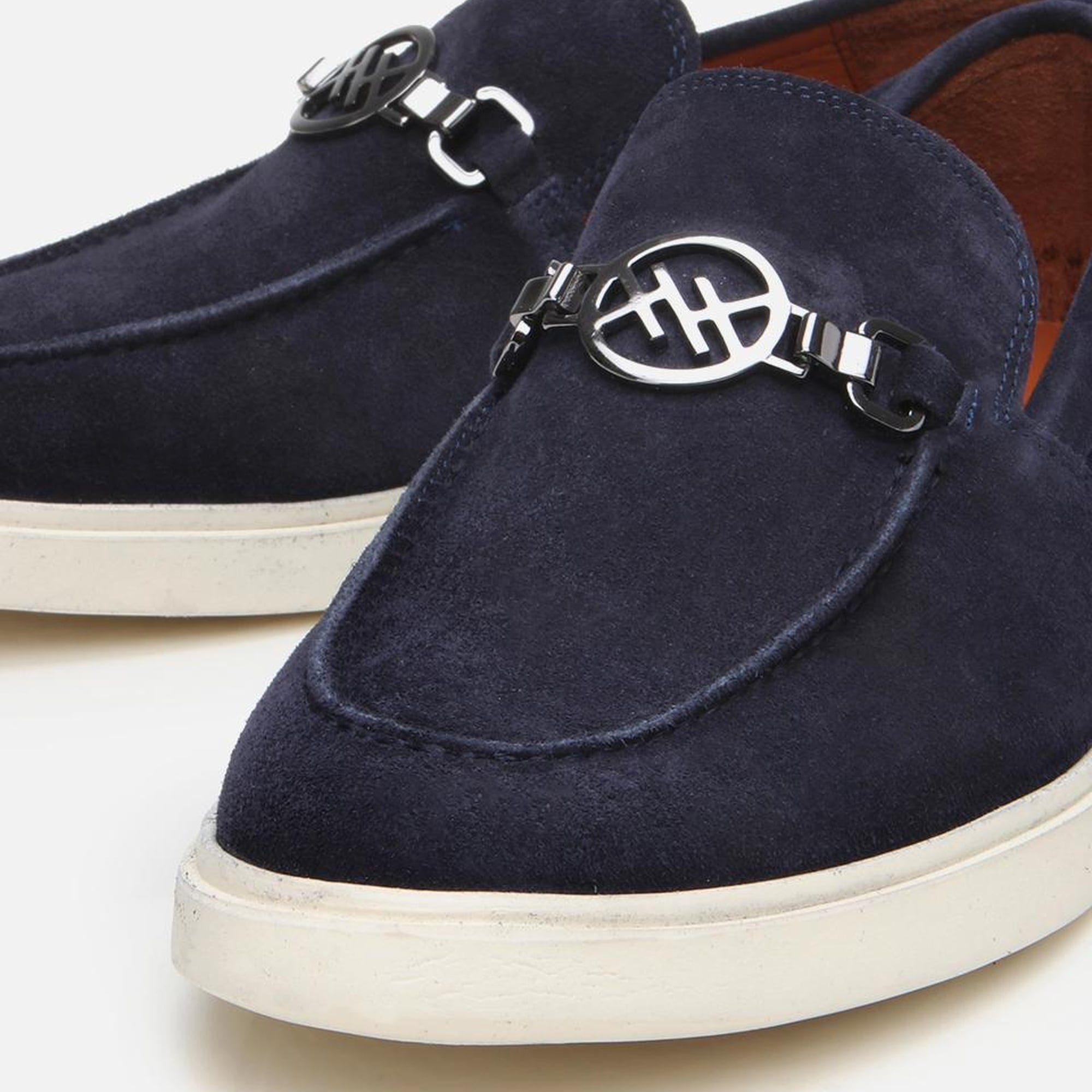 Erkek Süet Deri Lacivert Toka Detaylı Loafer