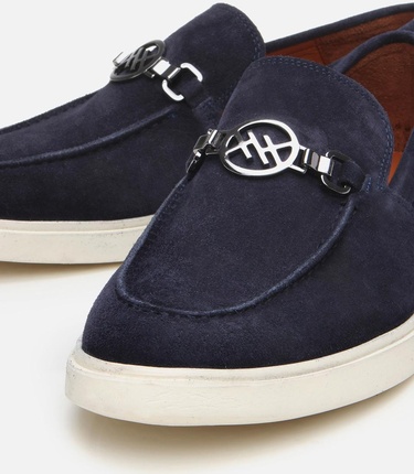  Erkek Süet Deri Lacivert Toka Detaylı Loafer