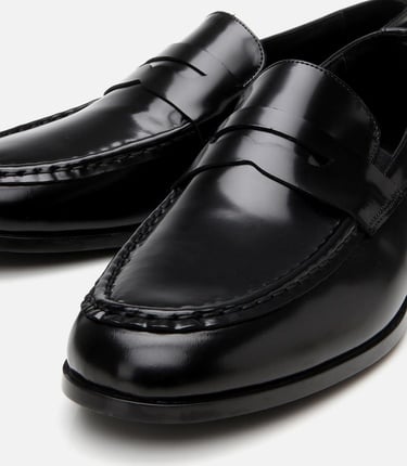  Erkek Deri Siyah Klasik Loafer