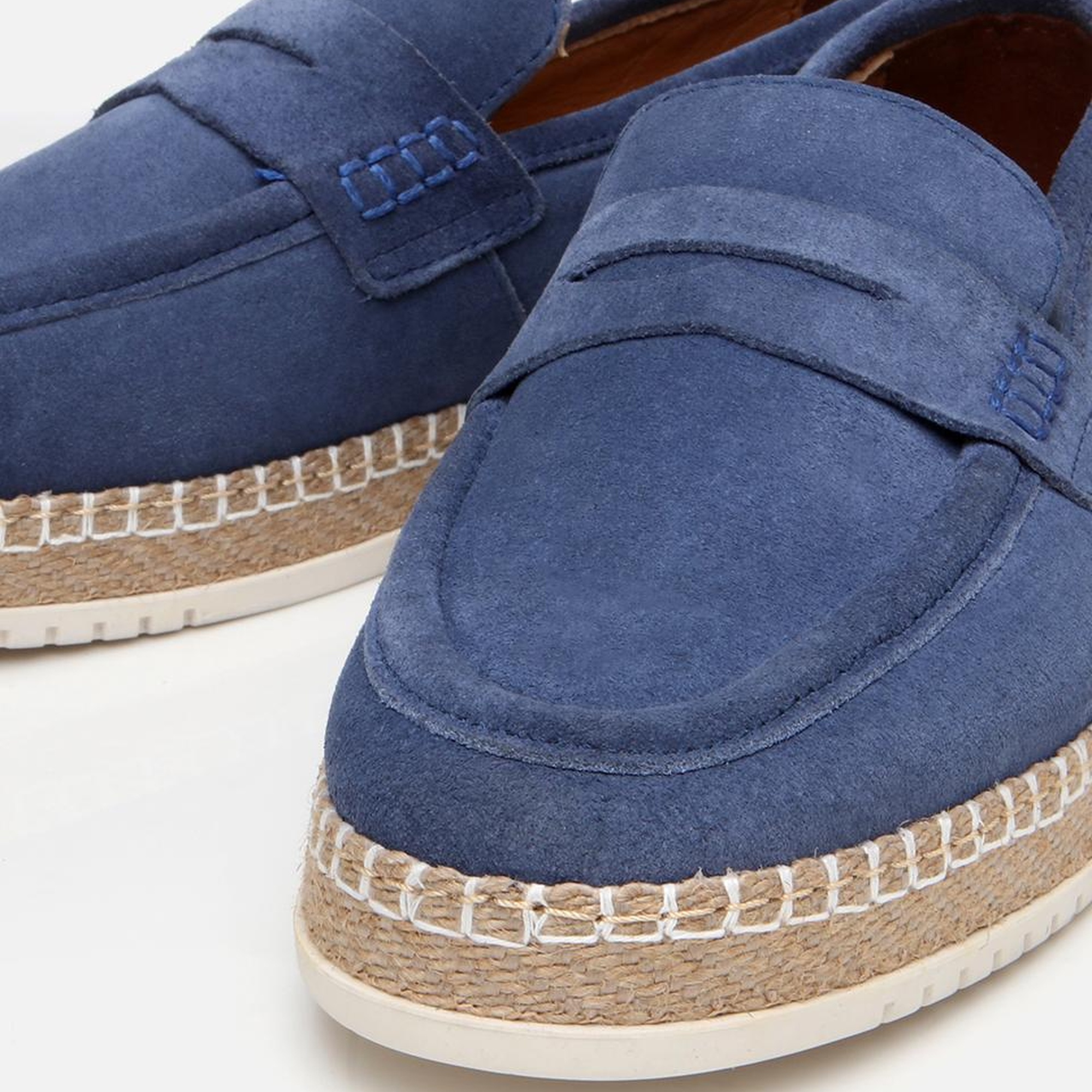 Erkek Süet Deri Mavi Ultra Hafif Tabanlı Loafer