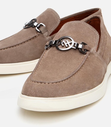  Erkek Süet Deri Vizon Toka Detaylı Loafer