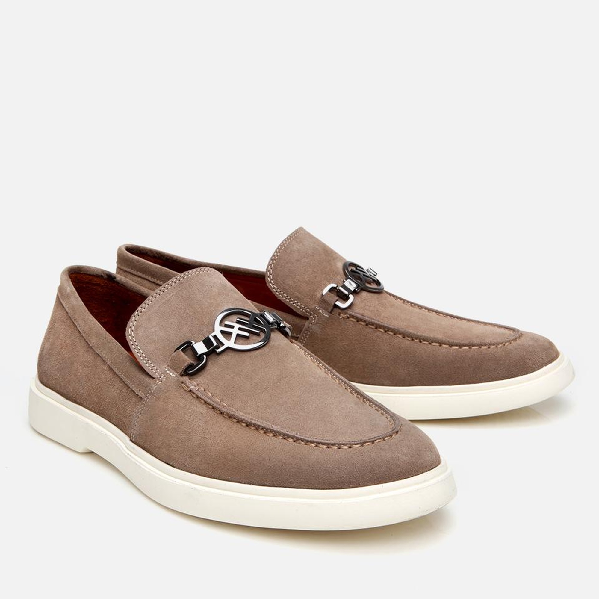 Erkek Süet Deri Vizon Toka Detaylı Loafer