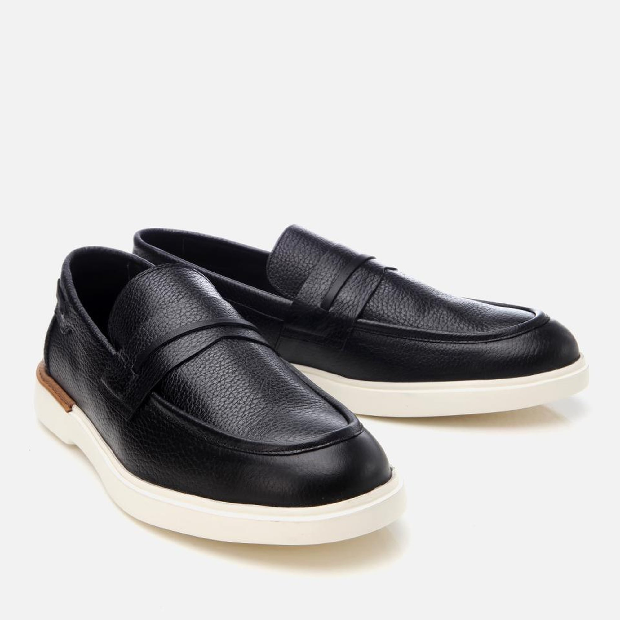 Erkek Deri Siyah Ultra Hafif Tabanlı Klasik Loafer