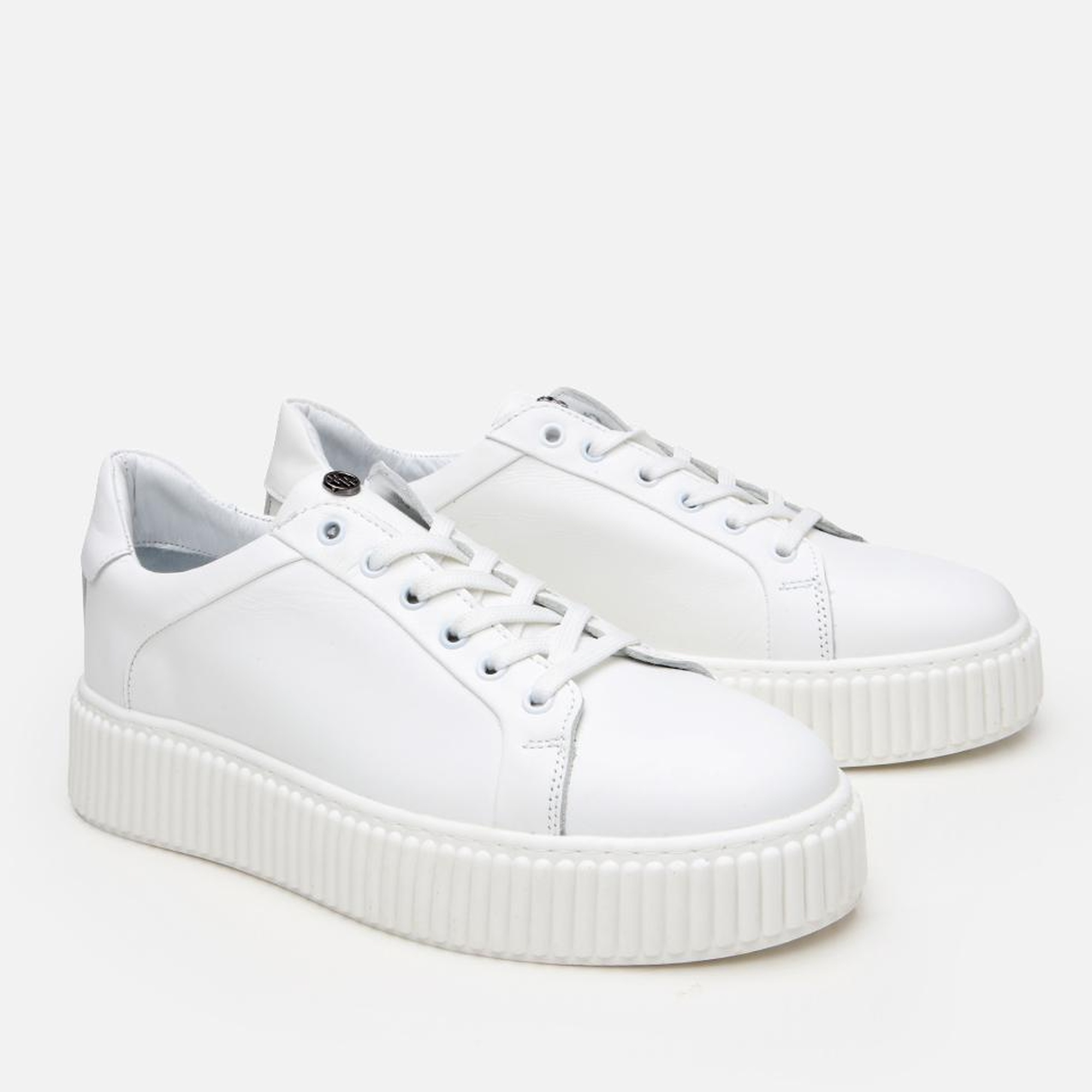 Erkek Deri Beyaz Yüksek Tabanlı Spor Ayakkabı