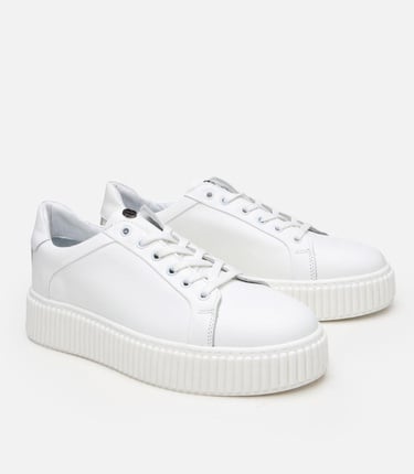  Erkek Deri Beyaz Yüksek Tabanlı Spor Ayakkabı