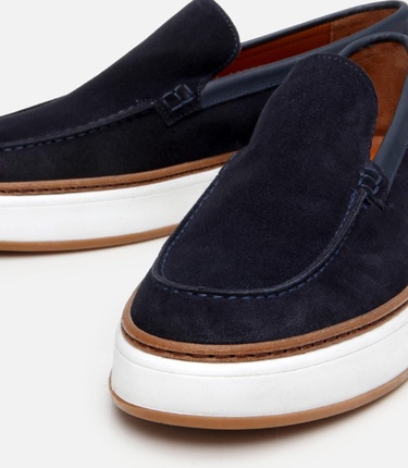 Erkek Süet Deri Lacivert Loafer