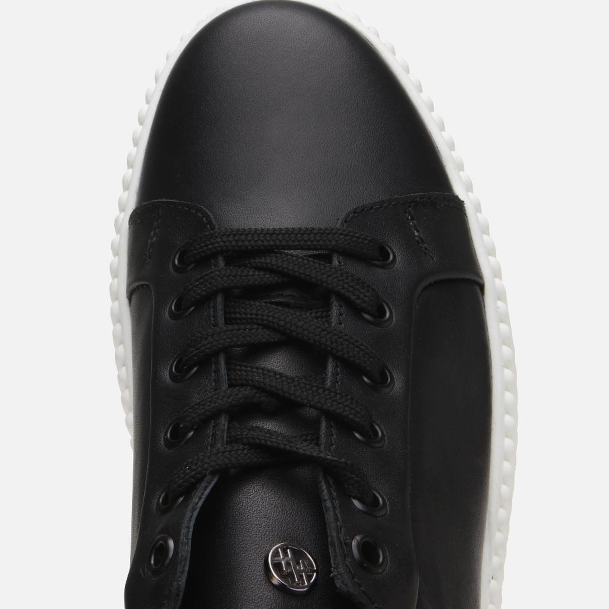 Erkek Deri Siyah Yüksek Tabanlı Spor Ayakkabı