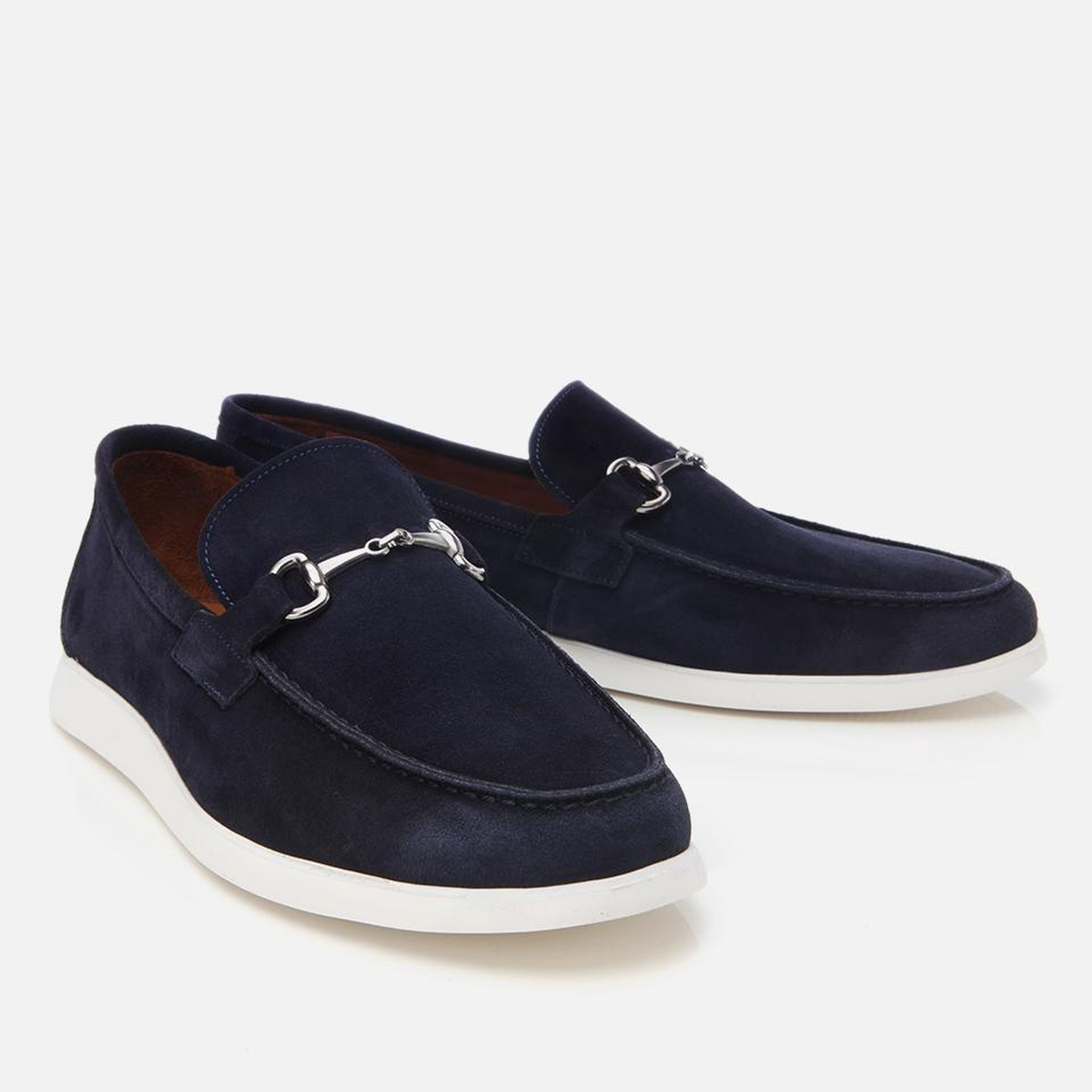 Erkek Süet Deri Lacivert Toka Detaylı Günlük Loafer
