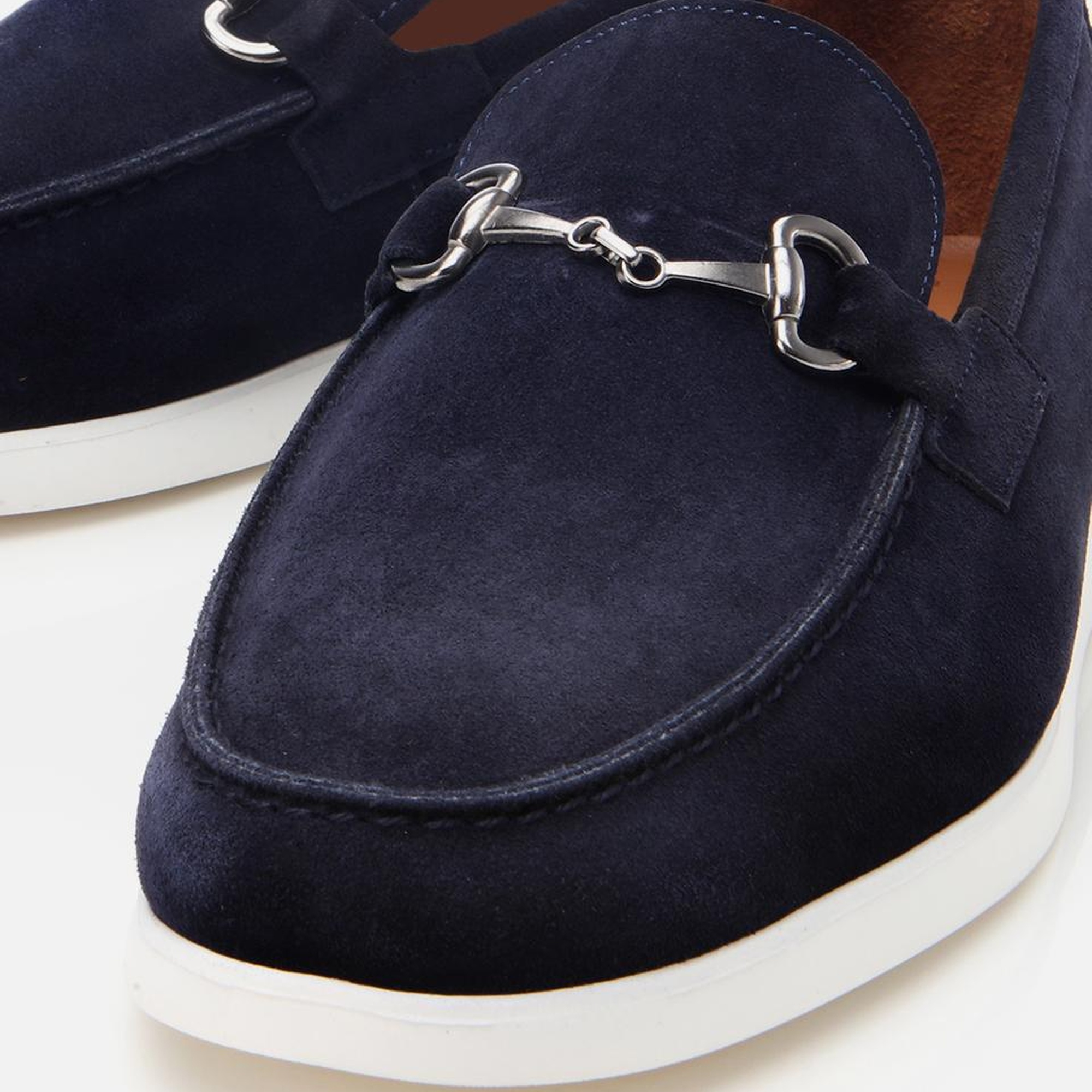 Erkek Süet Deri Lacivert Toka Detaylı Günlük Loafer