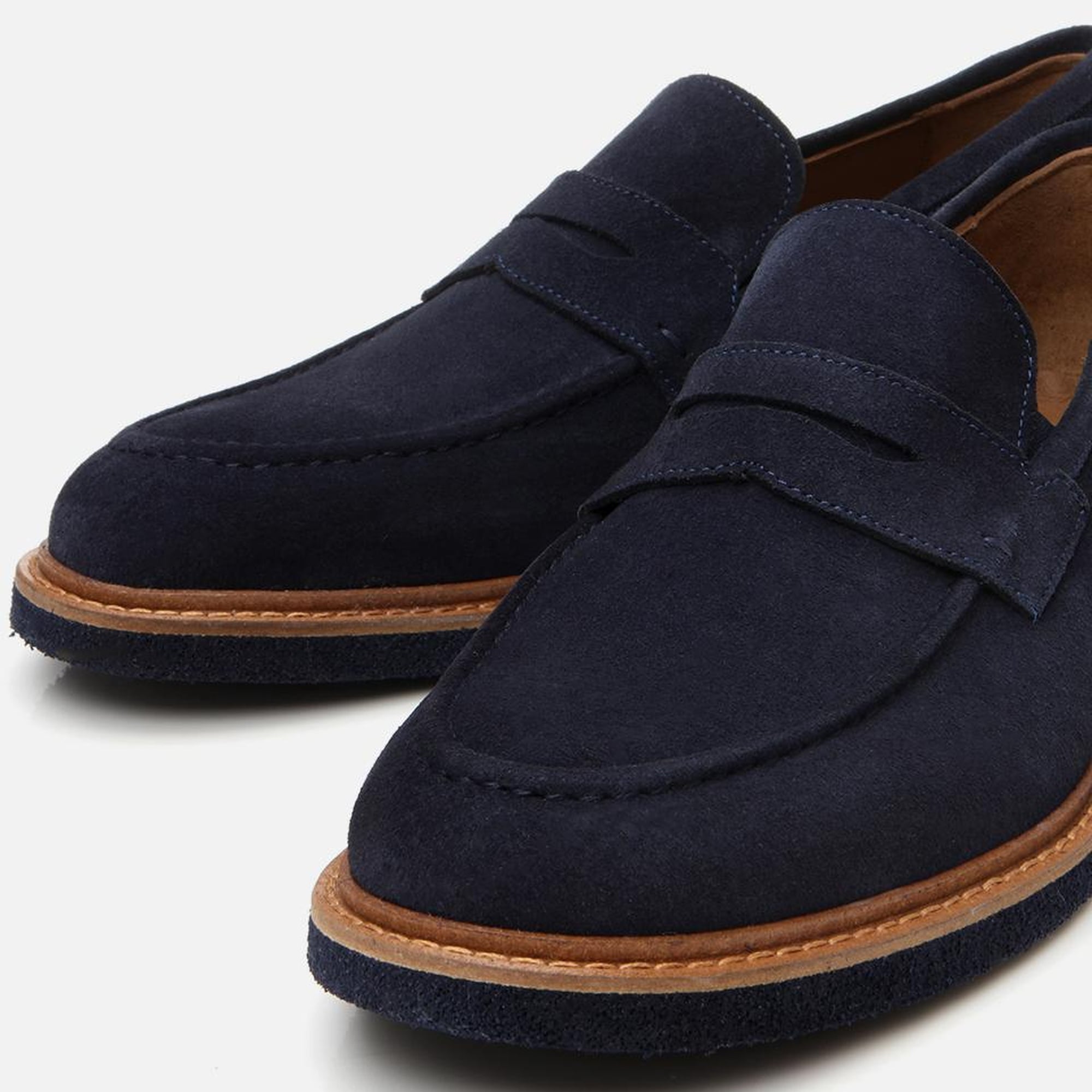 Erkek Süet Deri Lacivert Hafif Tabanlı Loafer