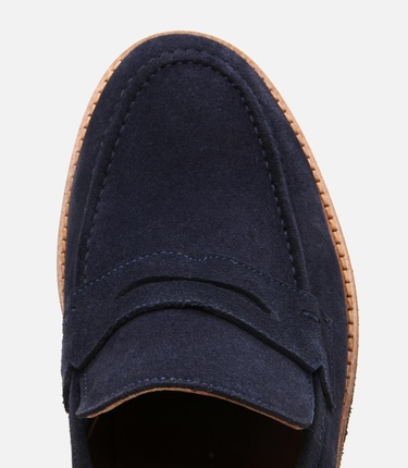  Erkek Süet Deri Lacivert Hafif Tabanlı Loafer