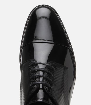  Erkek Rugan Deri Siyah Şık Klasik Ayakkabı