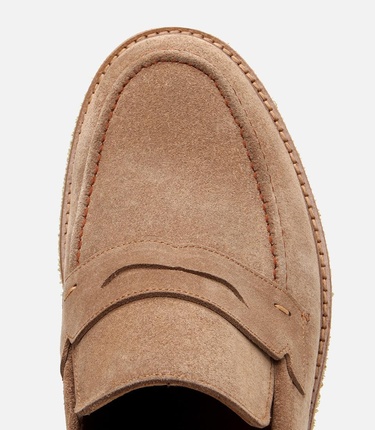  Erkek Süet Deri Taba Hafif Tabanlı Loafer