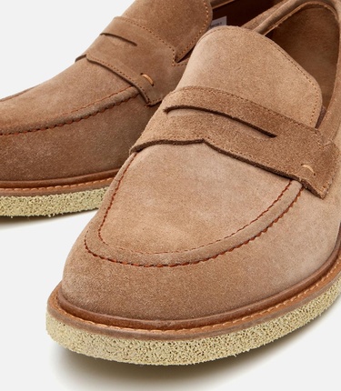  Erkek Süet Deri Taba Hafif Tabanlı Loafer