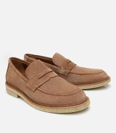  Erkek Süet Deri Taba Hafif Tabanlı Loafer