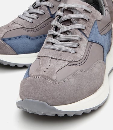  Erkek Süet Deri Gri Ultra Hafif Tabanlı Spor Ayakkabı