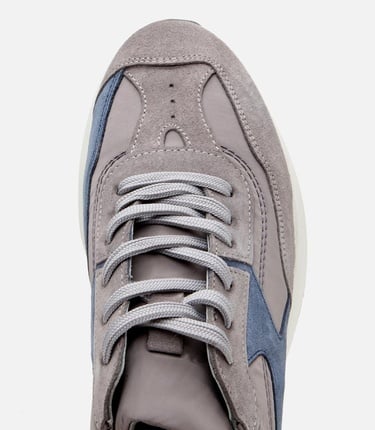  Erkek Süet Deri Gri Ultra Hafif Tabanlı Spor Ayakkabı